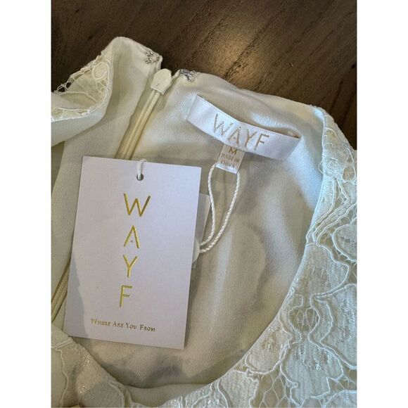 NWT WAYF Ivory Cream Lace Cutout Mini Dress - Picture 8 of 8
